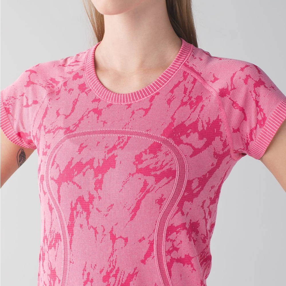 lululemon athletica multi-colored pink swiftly tech tee